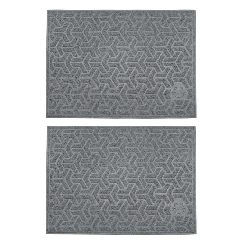 

AT43-2X Cat Litter Mat, Litter Trapping Mat Soft On Kitty Paws,Large Litter Box Mat 35 X 24Inch Scatter Control C