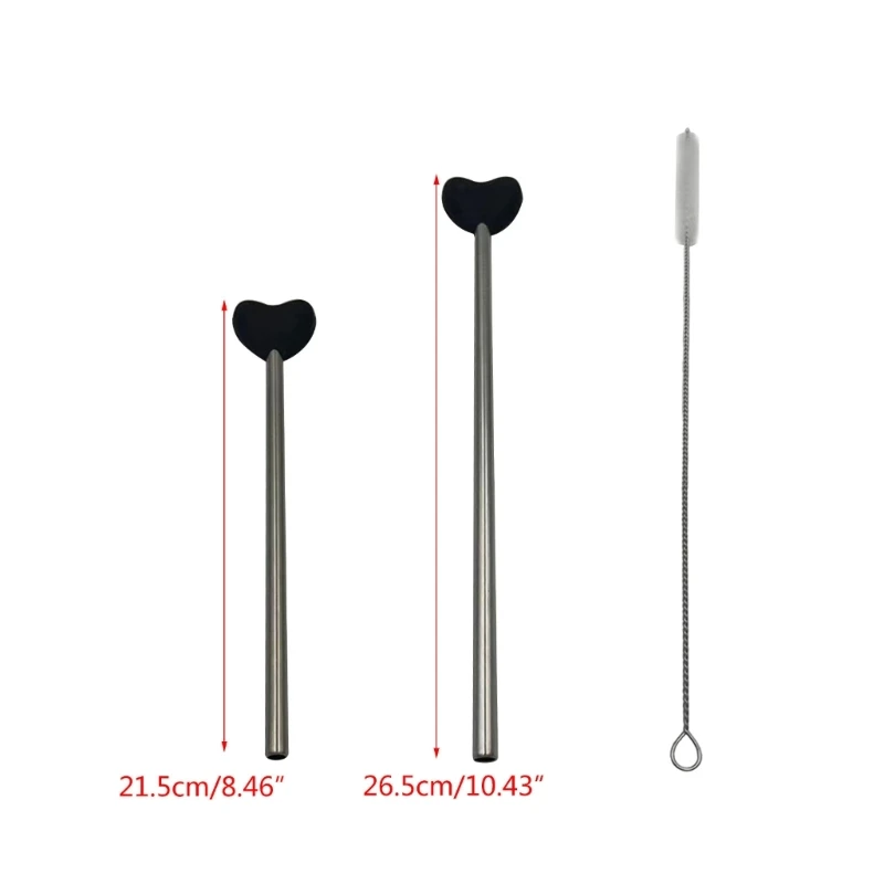 Uniuqe Metalen Rietje met Hart Multifunctioneel Metalen Rietje Rechte Sipper