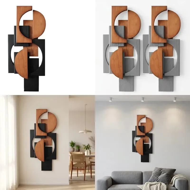 Modern Abstract Brass Ceramic Circular Wall Sculpture Home Decor Art