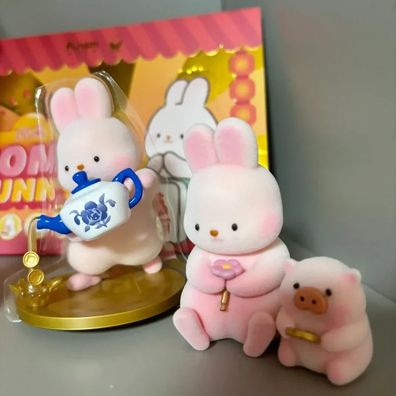 

MOMO BUNNY Rich Series Blind Box Toys Surprised Gift Toy Anime Figure Mystery Cute Rabbit Doll Model Desktop Ornament Girl