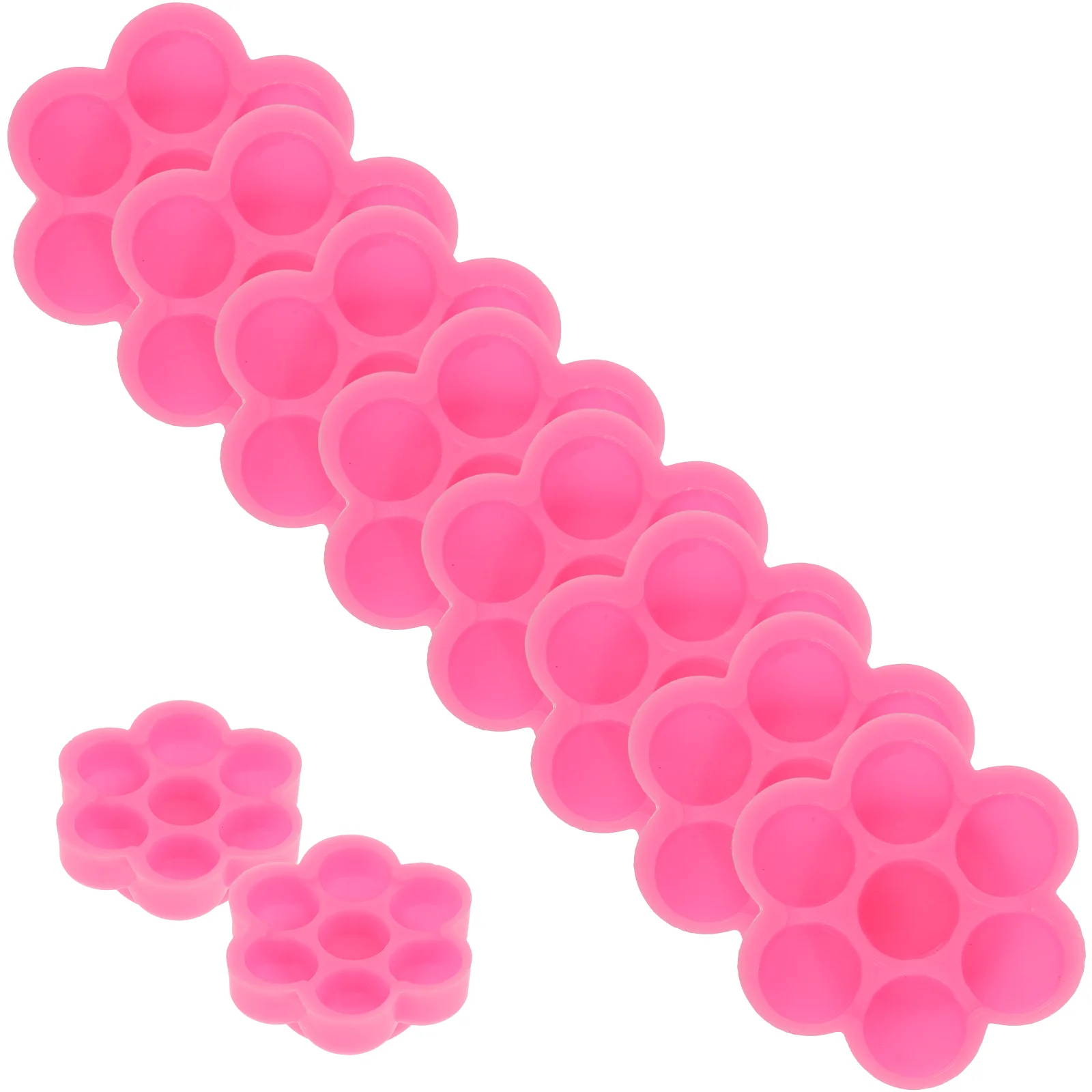 

200 Pcs Flower Glue Cup Fake Eyelashes Holder False Epoxy Pigment Plastic Extension Tool Nail Polish Container