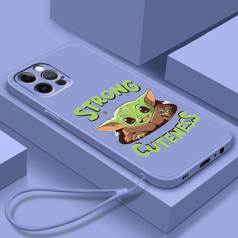 Star Wars The Baby Yoda Case For Apple iPhone 14 13 12 Mini 11 Pro XS MAX XR X 8 7 6S SE Plus Liquid Rope Phone Cover Shell Capa