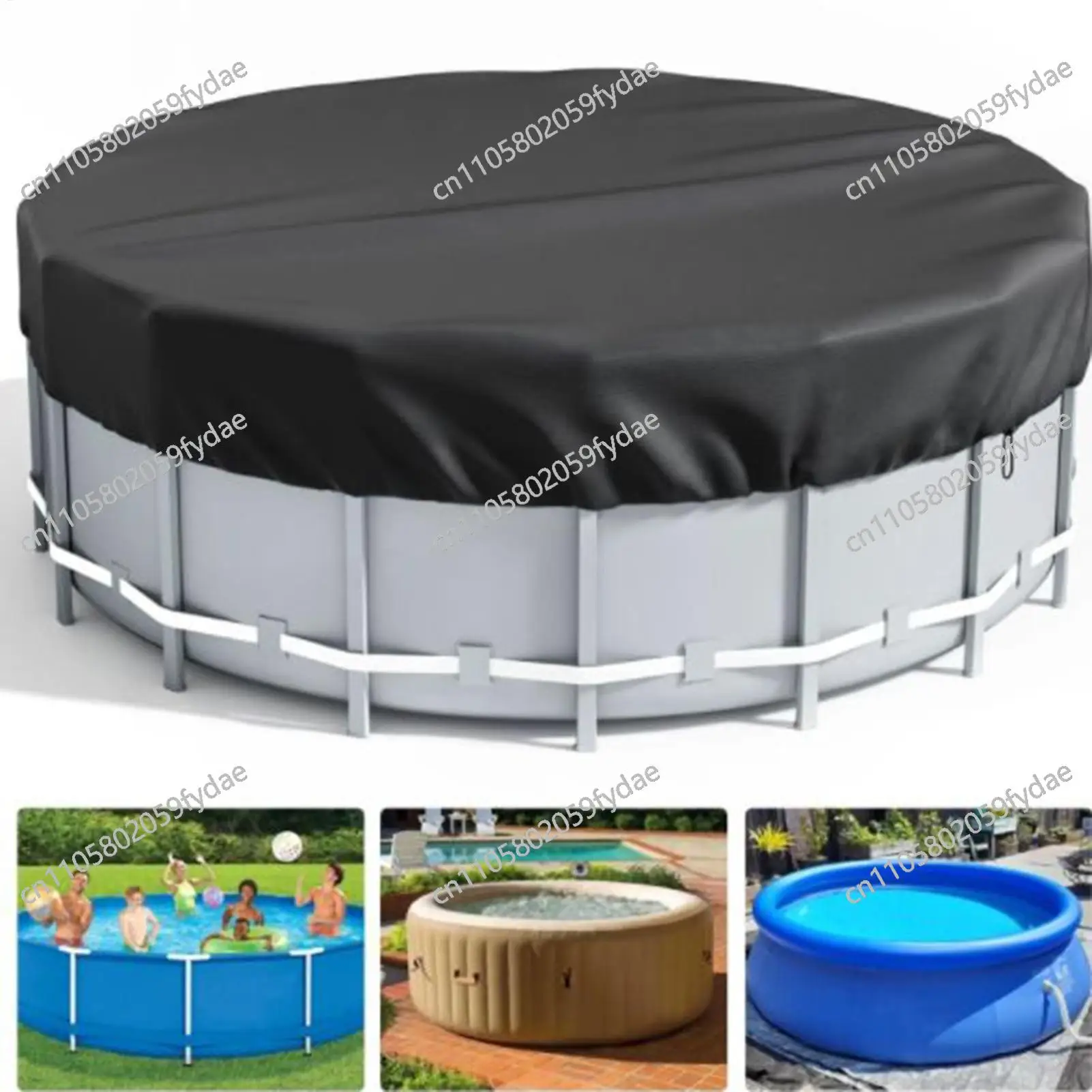 6/8/10/12ft Round Swimming Pool Solar Covers Foldable Dustproof Replacement Parts Blanket Protector Outdoor Hot Tub Accessories