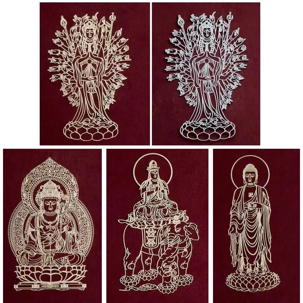 Buddha Buddhist Sticker DIY Chinese Zodiac Lucky Charm Mobile Phone Sticker Chinese Mythology Metal Sticker Phone