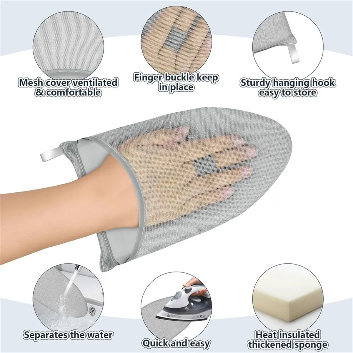 Steamer Board for Clothes with Ironing Glove,Compact Travel Ironing Board for Home Dorm Hotel RV,Dual-Sided Ironing Pad