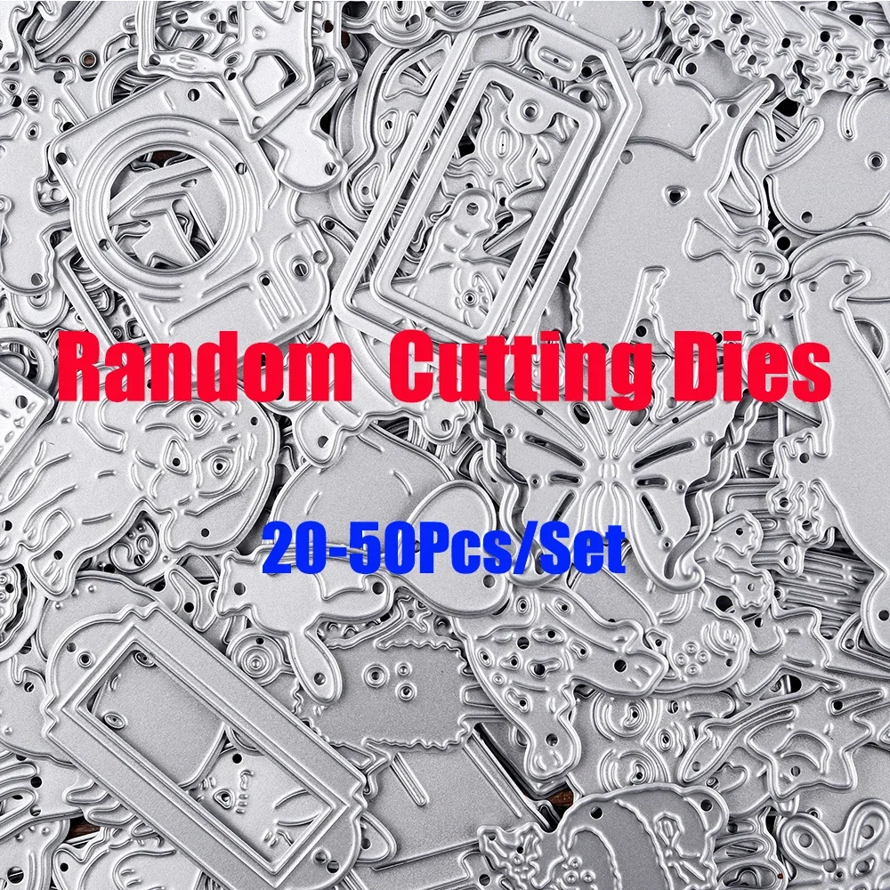 

20-50 шт./пакет, случайные металлические штампы для DIY, карты для скрапбукинга, изготовленные на заказ сумки на удачу, ремесленный декор, высечки, дизайн