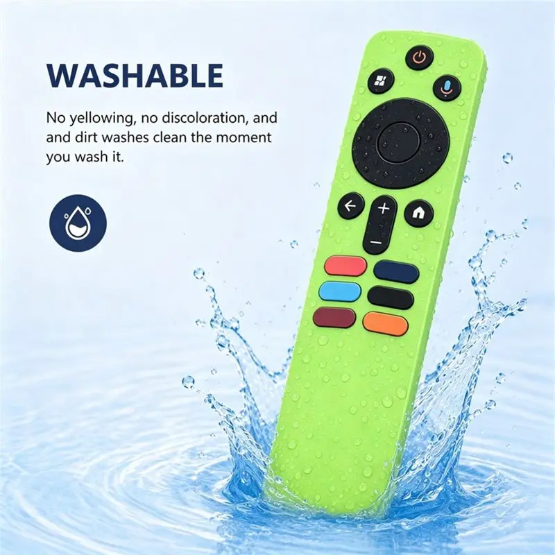 AA08-For XMRM-N5 Remote Control Shockproof Silicone Protective Case TV Remote Cover Green