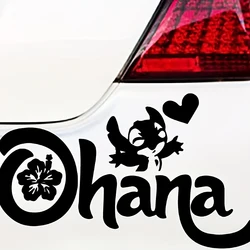 Ohana Family Love Heart Hawaiian Flower Vinyl Decal Stickers Creative Car Motorcycle Body Decorative Patches Vehicle Modificati