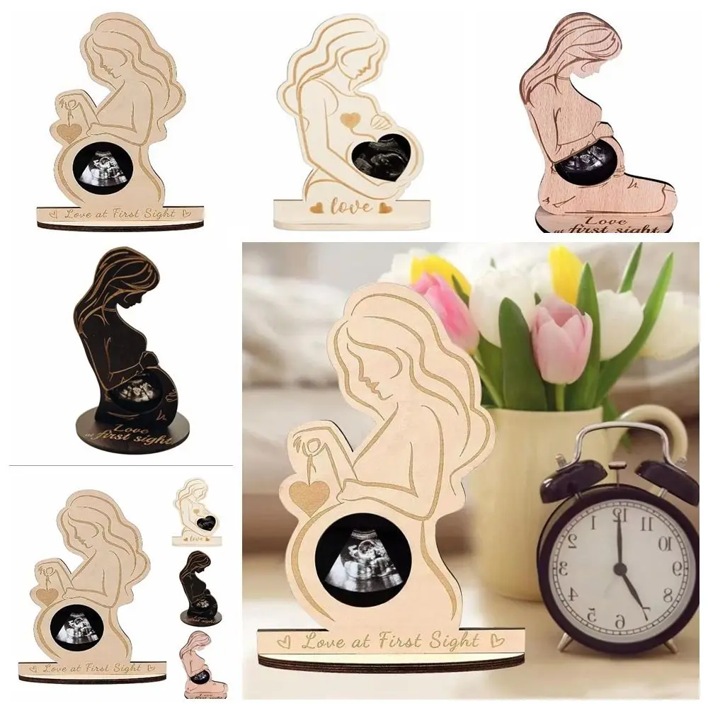 Handicraft Ultrasound Photo Frame DIY Baby Ultrasound Baby Ultrasonic Stand Sign Handmade Wooden Pictures Frame Ornament
