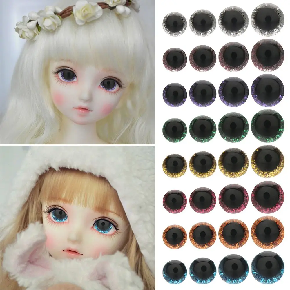 

5 Pairs 9mm/12mm/14mm/16mm Doll Eyes 8 Colors Glitter Crystal Eyes Safety Eyes Bear Animal Accessories Dolls Puppet Stuffed Toys