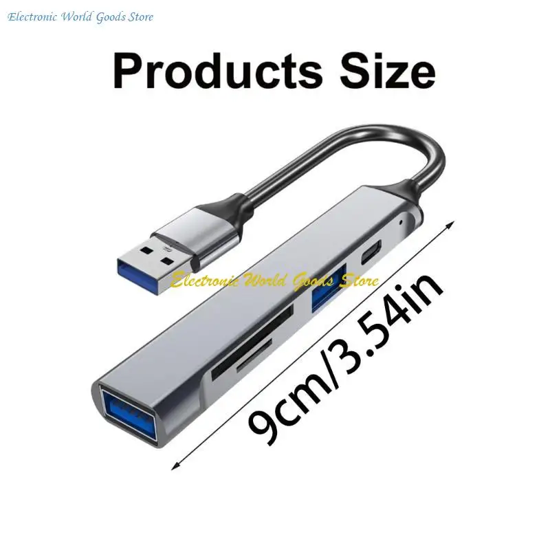 A3PD USB C+USB HUB 5 PORT USB SPLITTER MUNTEDED CABLE CABLE CABLE