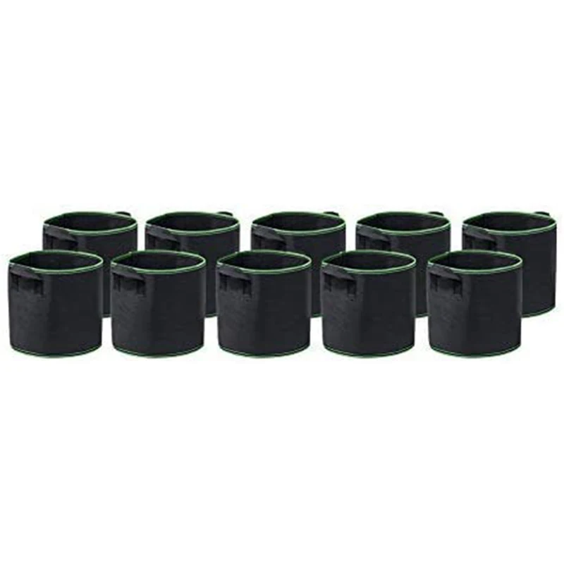 DT35BG 10-Pack 1 Gallon Grow Bags Heavy Duty Container Thickened Non Woven Fabric Plant Pots with Handles