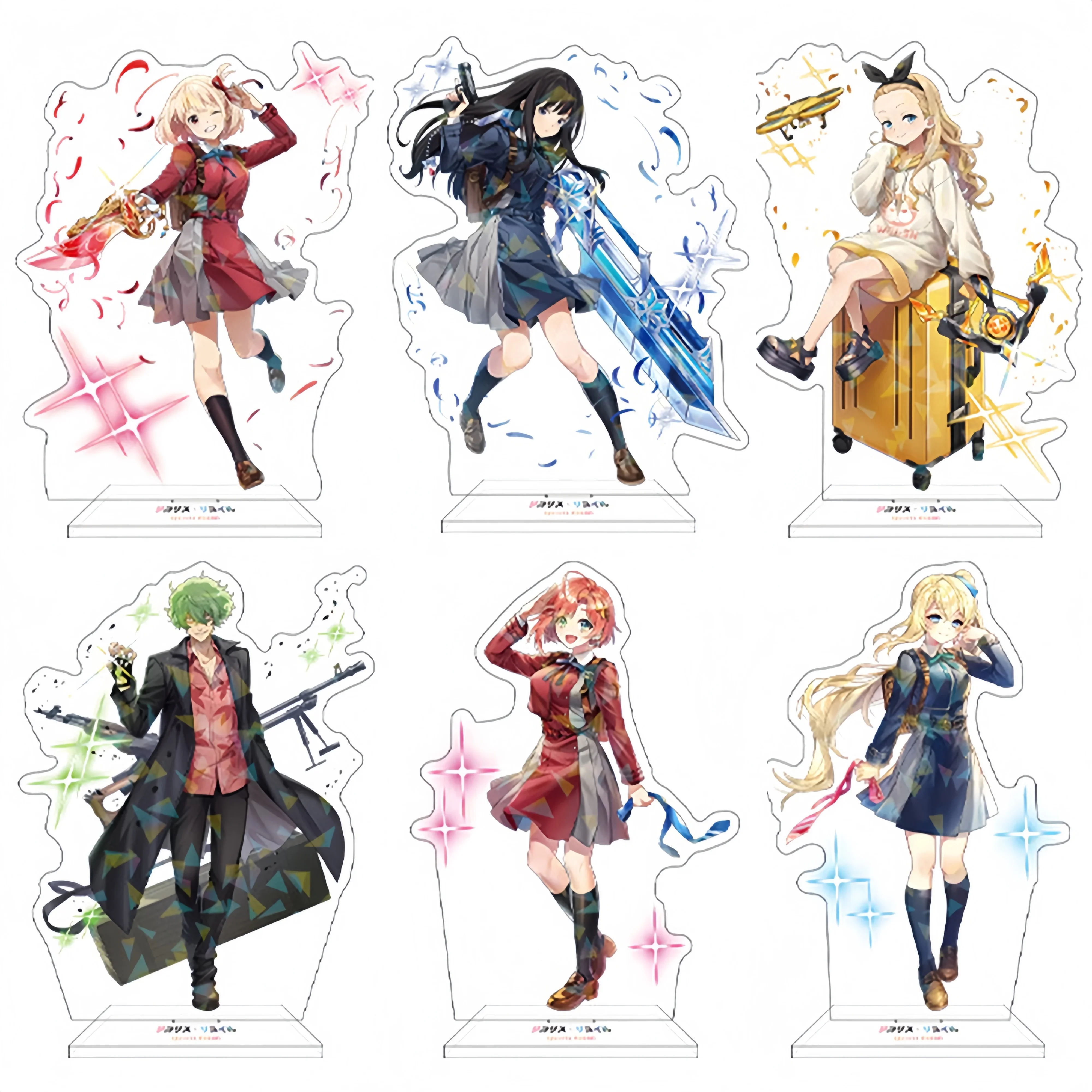 Lycoris Recoil Acrylic Stand Model Figures Chisato Nishikigi Takina Inoue Kurumi Anime Cosplay Desk Decor Collection Fans Signs