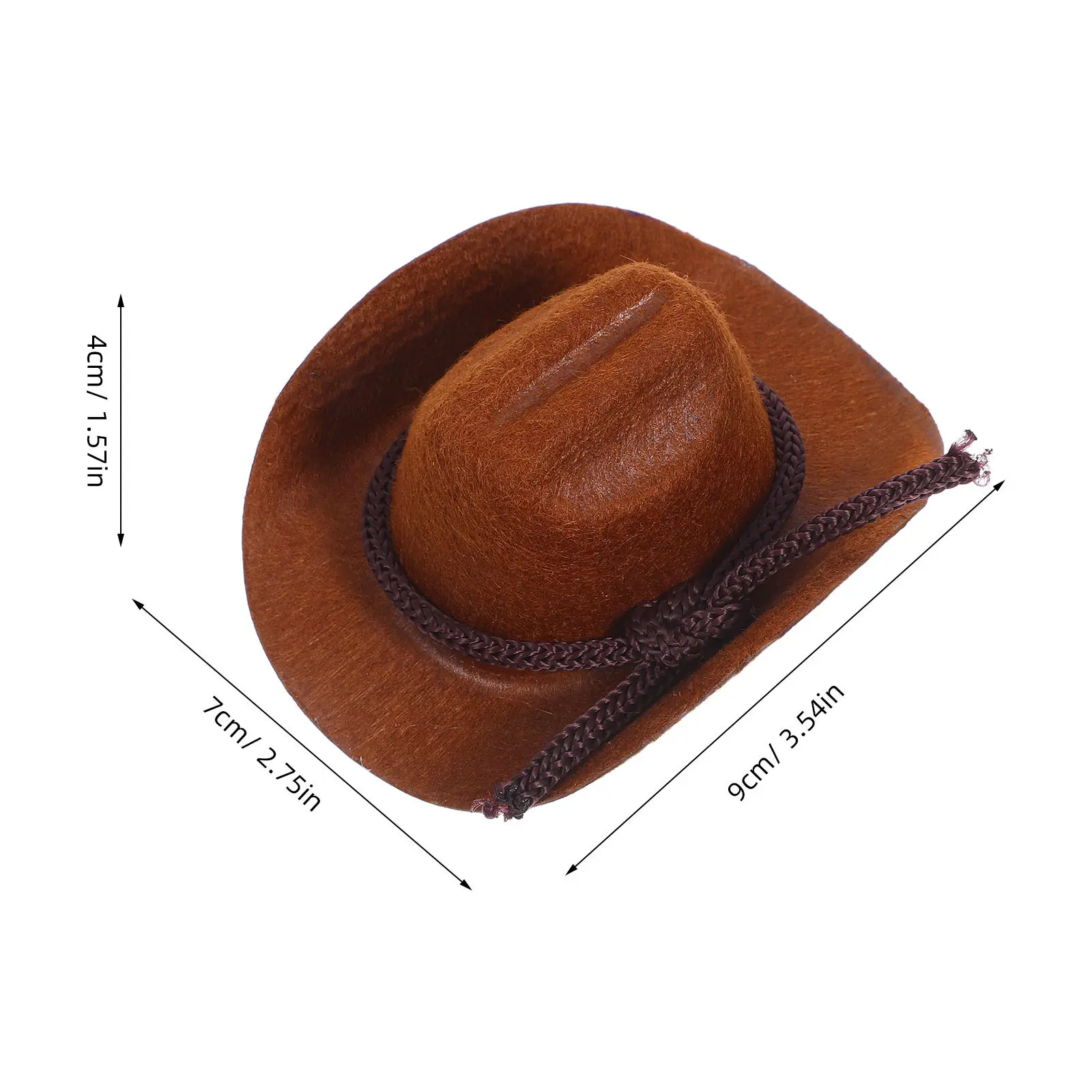 4 peças de chapéus em miniatura, decorações de cowboy para meninas, figuras de festa em miniatura para garrafas, centros de mesa