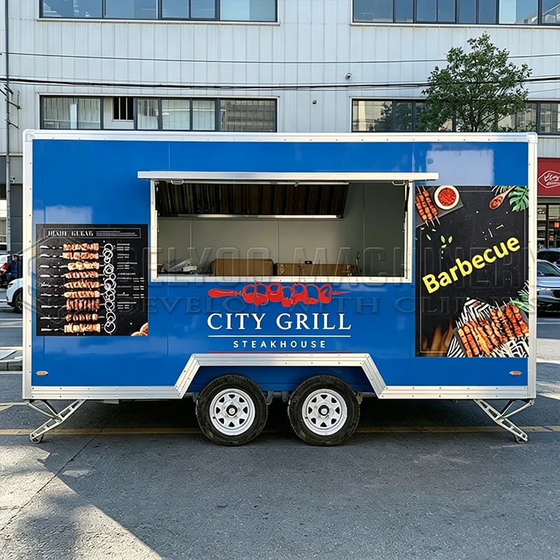 Belyoo Square Dining Trailer Can Be Customized For Outdoor Mobile Sales Barbecue Stainless Steel Factory Sale