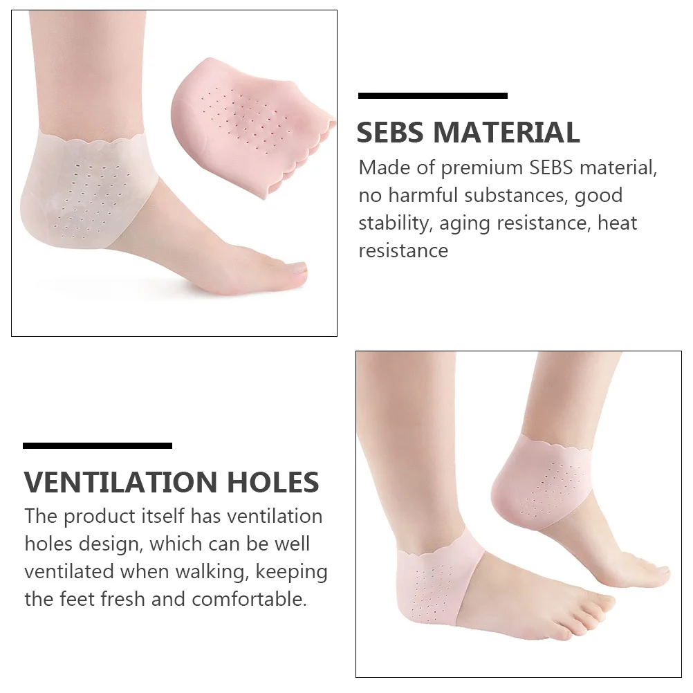 

2Pairs Heel Protective Covers Gel Cushioned Arch Support Pads Pain Relief Breathable Lightweight for Foot Discomfort Flat Feet