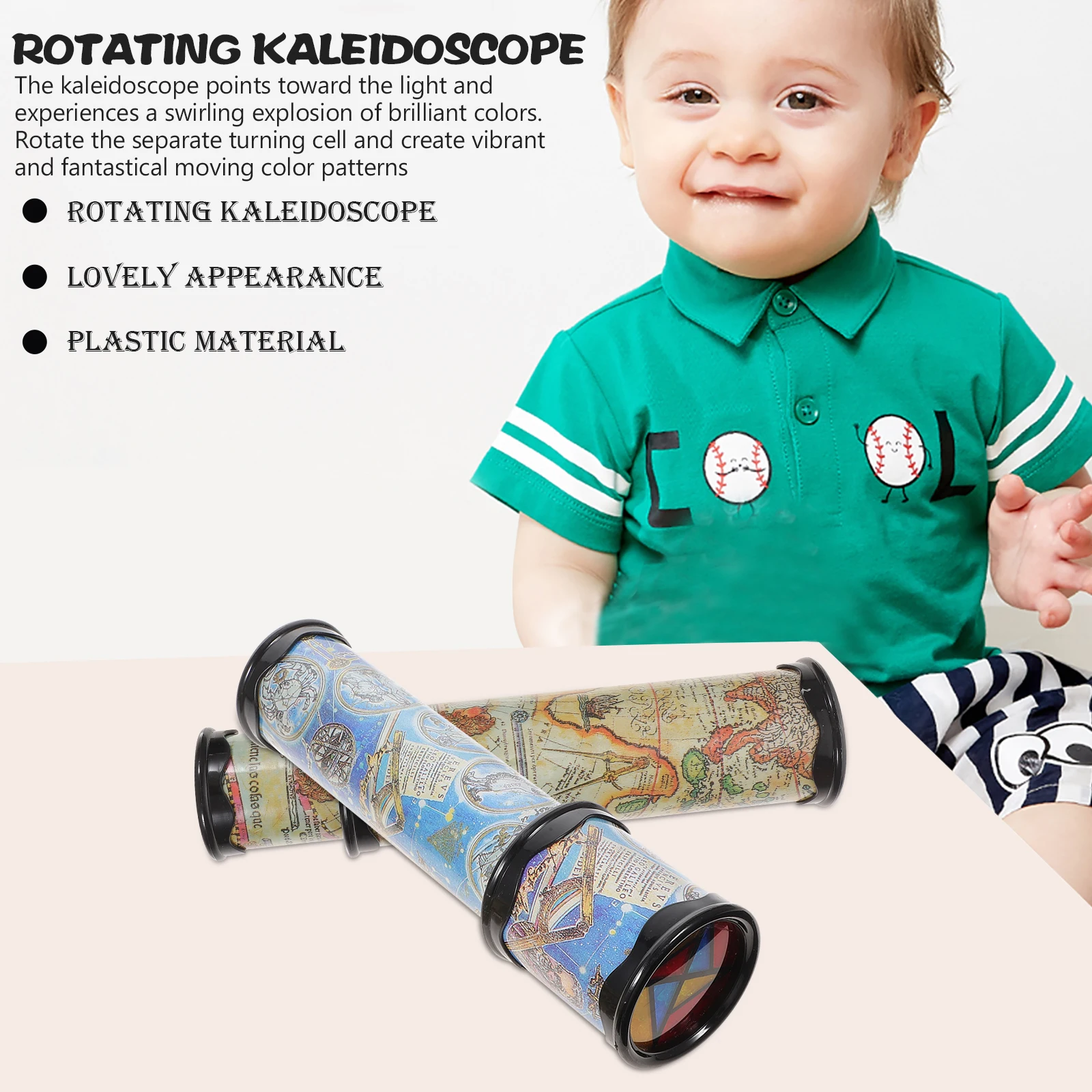

2pcs 30cm Rotating Kaleidoscope Toys Random Color Plastic Kids Educational Toy for Children Intellectual Development Vision