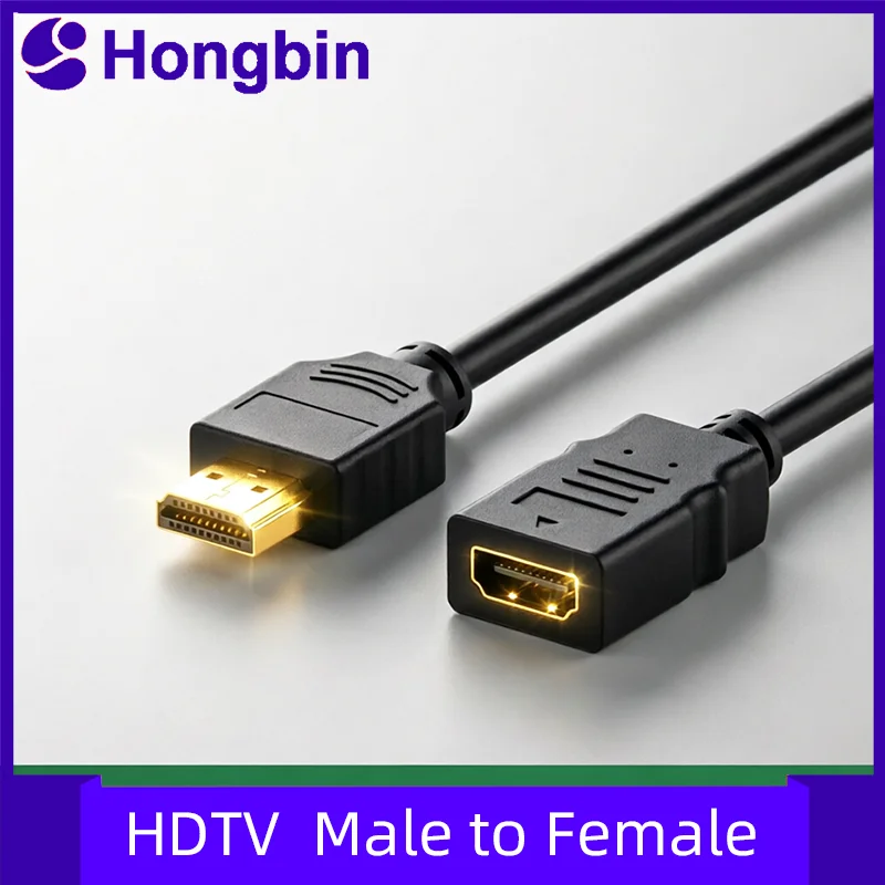 Cable de extensión compatible con HDMI, 3m, 0,3 m, 1m, macho a hembra, 4K, 3D, 1,4 v, HDMI, Cable extendido para HD TV, LCD, portátil, proyector PS3