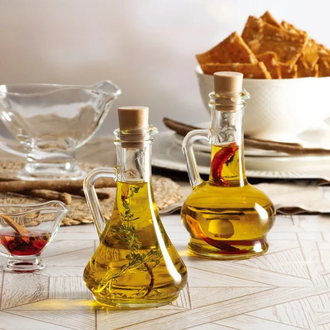 Country Sle Glass Sauce Bottle Kitchen Olive Oil Bottle with Stopper Vintage European Sle Seasoning Jar Pasta Bae