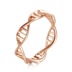 Stainless Steel DNA Double Helix Twist Ring for Women Men Size 5-10