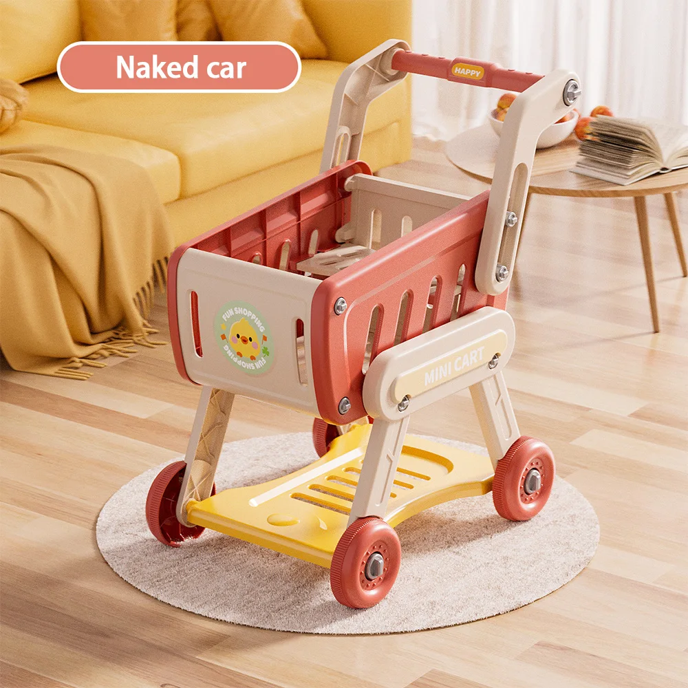 Mini Winkelwagen Speelgoed Baby Trolley Fantasiespeelhuis Supermarkt Voedsel Fruit Snijden Keuken Speelset Kindercadeau
