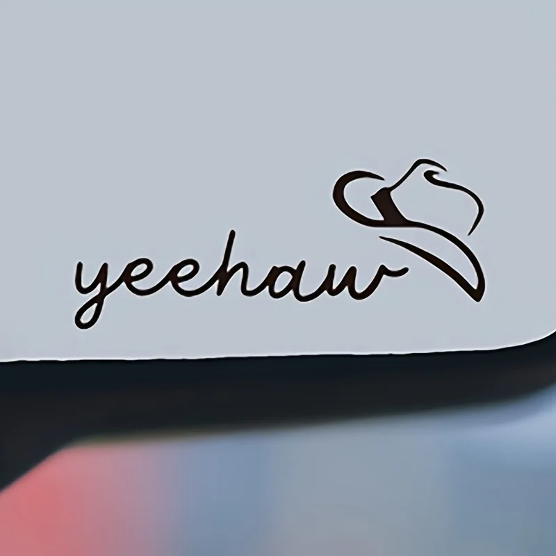 

Наклейка на зеркало заднего вида Yeehaw Cowboy, виниловая водонепроницаемая самоклеящаяся наклейка с мультяшным рисунком в стиле вестерн для автомобиля
