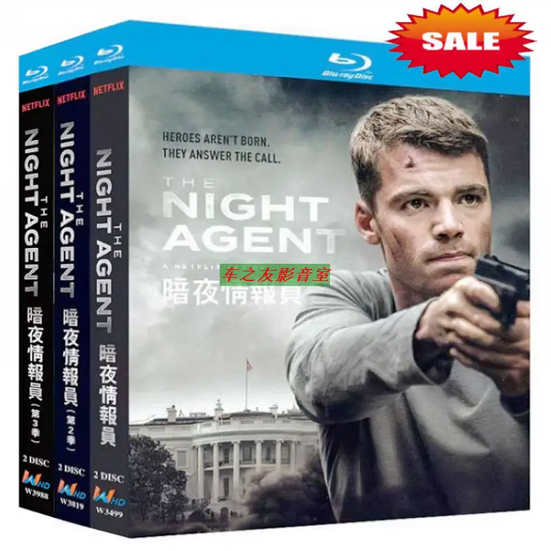 Blu-ray HD US TV Series The Night Agent Seasons 1-3 BD Discs Box Set Collector's Edition 6-Disc Set with Chinese and English