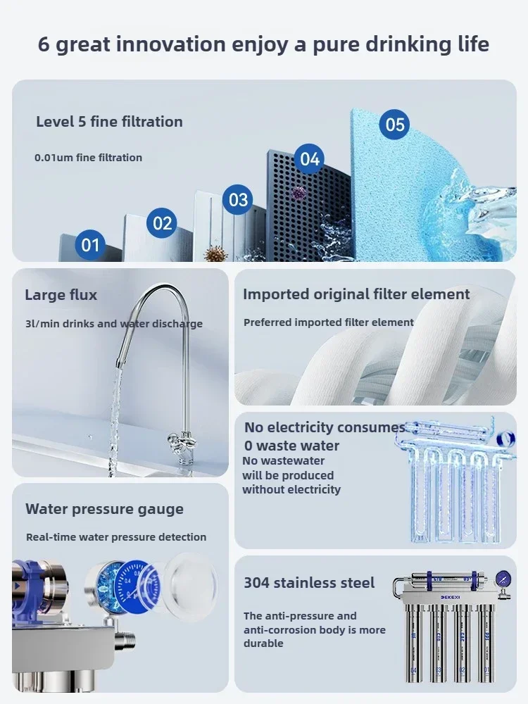 ultrafiltration purifier kitchen tap water pre-filter household direct drinking water purifier durable easy to install