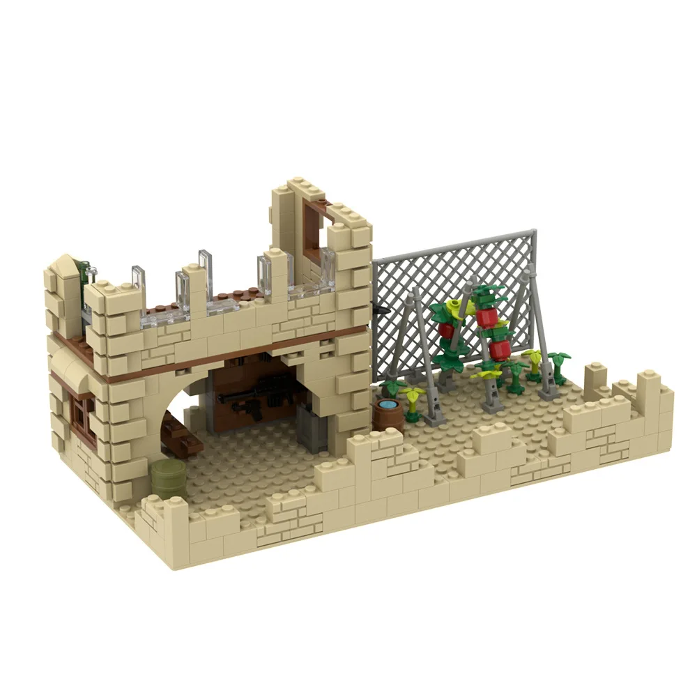 

Military Series Ruins Scene MOC Building Blocks Creative War Architecture Walls Assembly Education Small Bricks Toys Boys Gifts