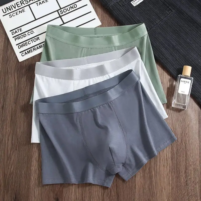 4 قطعة الرجال سراويل داخلية قطنية BoxerShorts الرجال السروال مريحة للتنفس مثير U محدب الذكور الملابس الداخلية