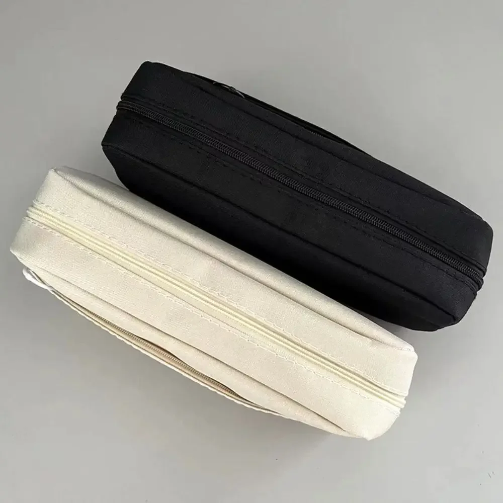 Oxford Cloth Pencil Case Double-layer Pencil Bag Cute Oxford Black Case High-capacity Pencil Pouch Student Stationery