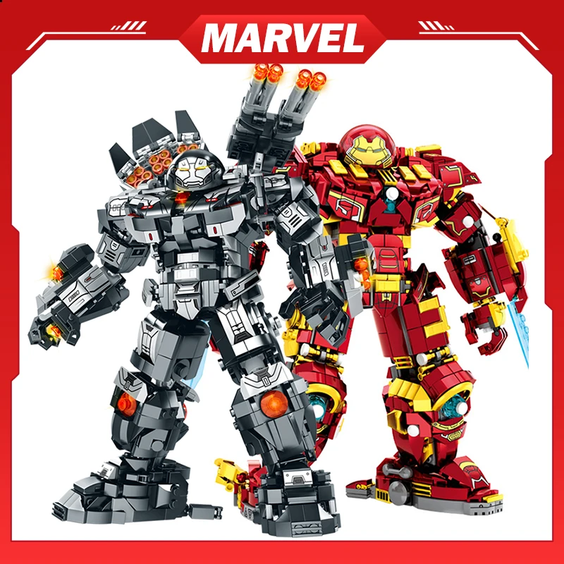 Avengers Marvel Iron Man Hulkbuster War Machine Superheroes Building Blocks Action Figures Bricks Set Gifts for Kids Boys Toys