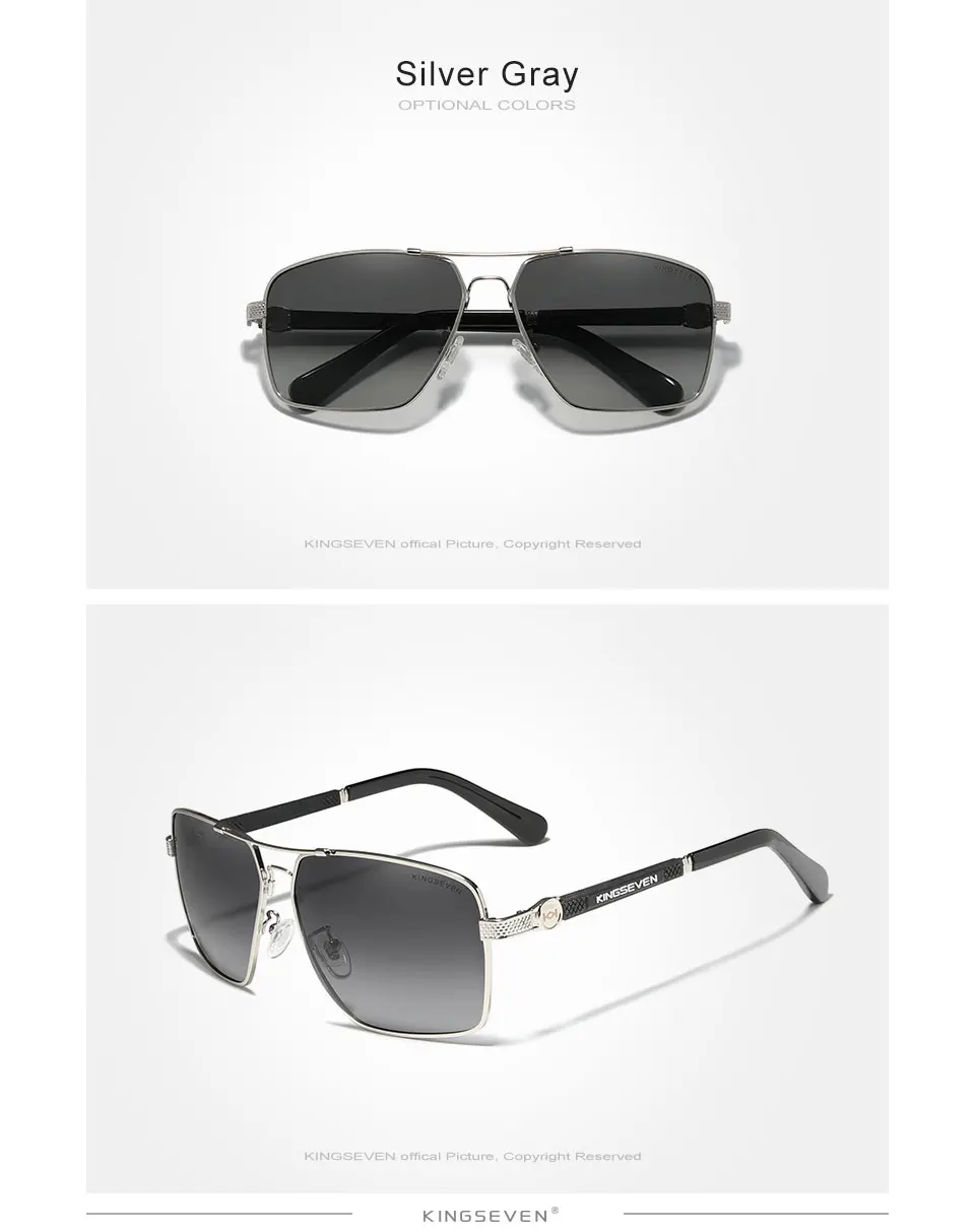 KINGSEVEN Design Sonnenbrille Für Männer/Frauen Neue Polarisierte UV400 Beschichtung Optische Linse Auto Reset Quadratischen Rahmen Fahren Brillen – Detail 8