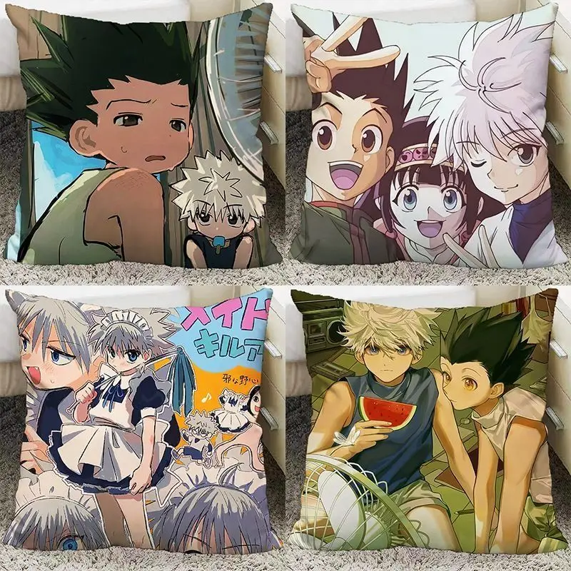 

HUNTER×HUNTER Anime Peripheral Pillowcase Cushion Cover Soft Decorative Pillow Case for Home and Bedroom