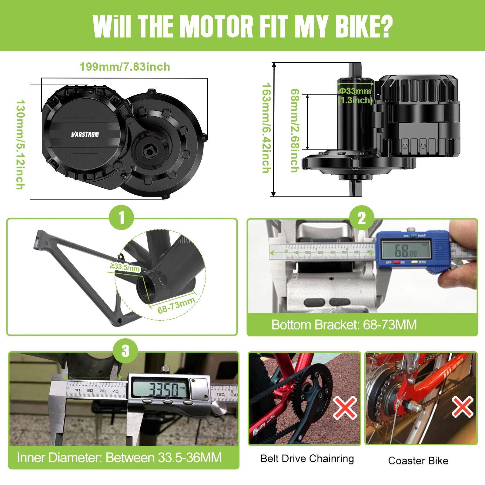[توصيل خلال 1-7 أيام] طقم محرك - مراجعة Torque Sensor Mid Drive Motor Kit وسعره