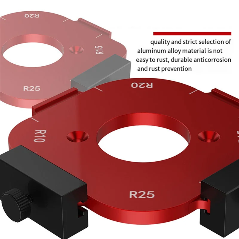 

2PCS Woodworking Router Templates R10-R50 Radius Jig 4-In-1 Arc Angle Positioning Template, Corner Radius-LICG