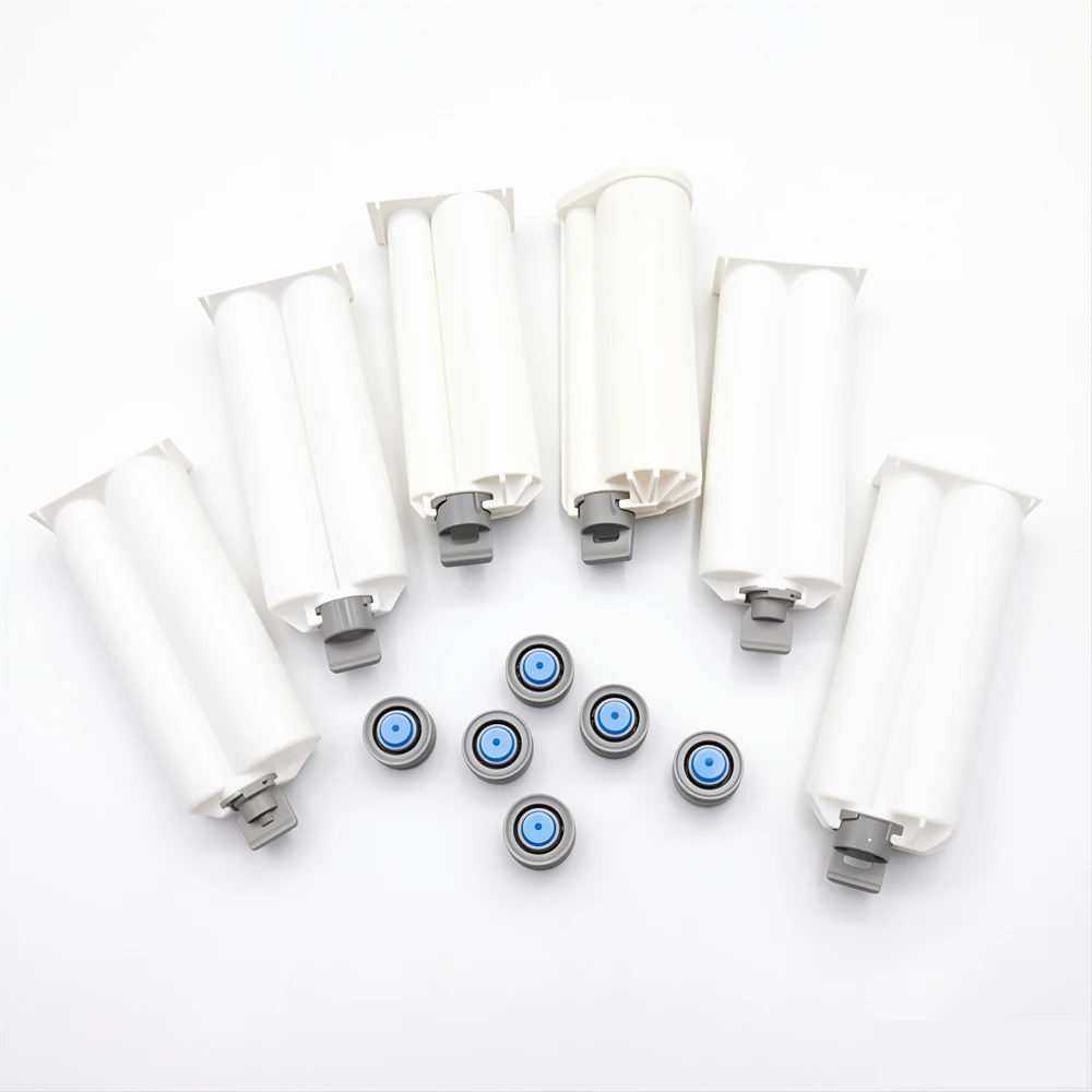 50ml Dual Component Cartridge 1:1 2:1 10:1 for Epoxy AB Glue Resin Adhesive Dispensing Syringe Barrel Empty Plastic Tube