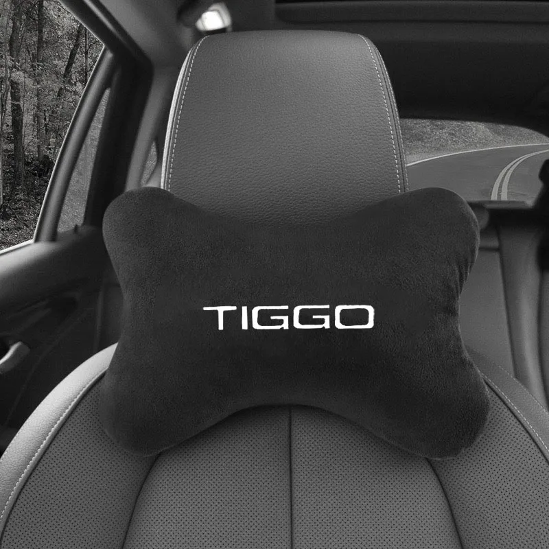 Car Seat Headrest Auto Logo Neck Pillow Shoulder Strap Covers for Chery TIGGO 3 4 5 7 Pro 8Pro Max A1 A3 A5 Auto Accessories