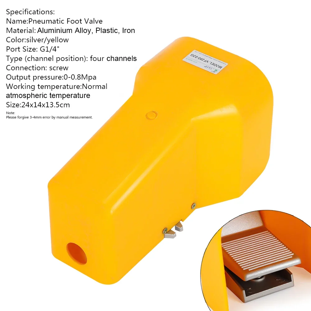 

Foot Pedal Operated Control Valve 2 Position G1/4" Air Pneumatic