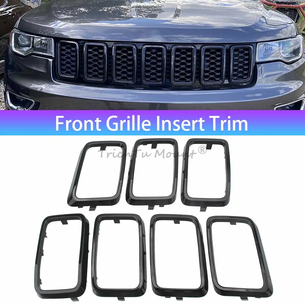 

Car Racing Grills for Jeep Grand Cherokee 2017-2021, Up Front Insert Honeycomb Grille Mesh Decoration Cover Accessories