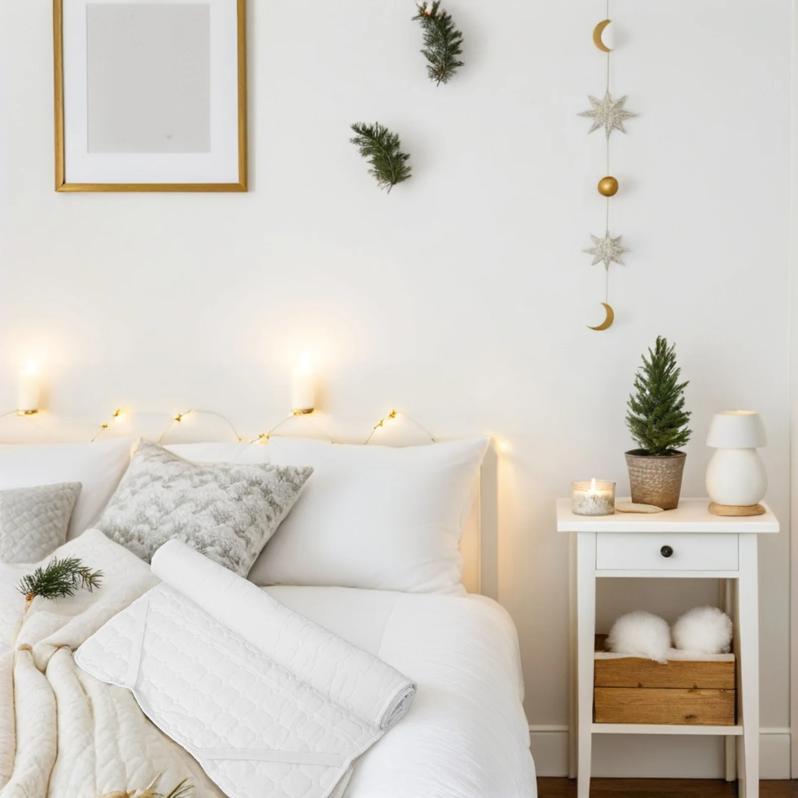 

Mattress Protector Soft Breathable Polyester Cotton Blend Anti Stain Dirt Resistant Easy Install Machine Washable Home Hotel