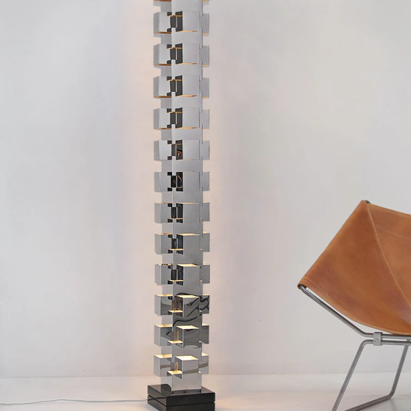 

Skyscraper stainless steel floor lamp, living room sales office model room sculpture decoration