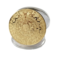 1PCS Mayan commemorative coins Pyramid Medallion Aztec Gold Dragon Calendar Mysterious Collectibles Crafts Gifts