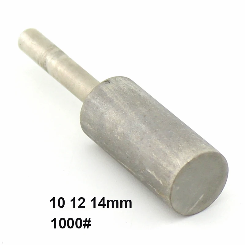 Imagem -05 - Revestido Diamante Rotary Burrs Cabeça de Cilindro Bits de Moagem Grit 1000 Shanks mm Ferramentas Lapidárias para Pedra 10 mm 12 mm 14 mm Pcs