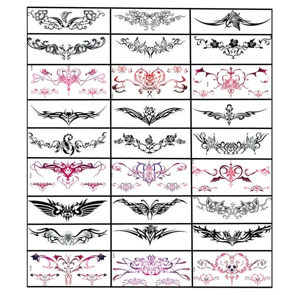 

28 Sheets Sexy Temporary Tattoos Stickers Abdomen Waist Waterproof Tattoo Stickers Women Ideal