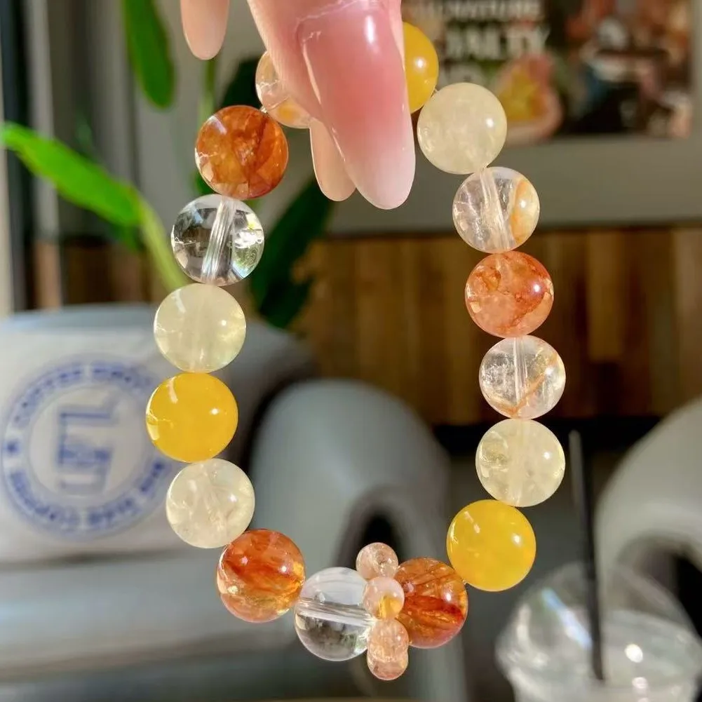 

Natural Crystal Bracelet, Original Design, Multi-gemstone, Large Crystal Beads, Fashionable and Light Luxury, Women's Bracelet