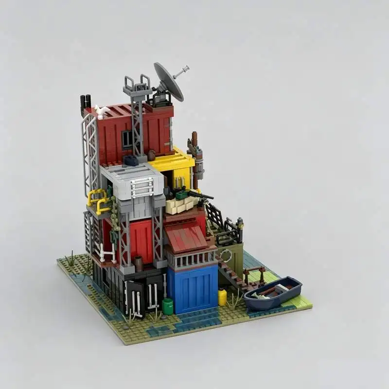 2184PCS Post Apocalyptic Survivors Base Docks MOC Creative Model Custom Brick Architecture DIY Assembly Educational Toy Gift