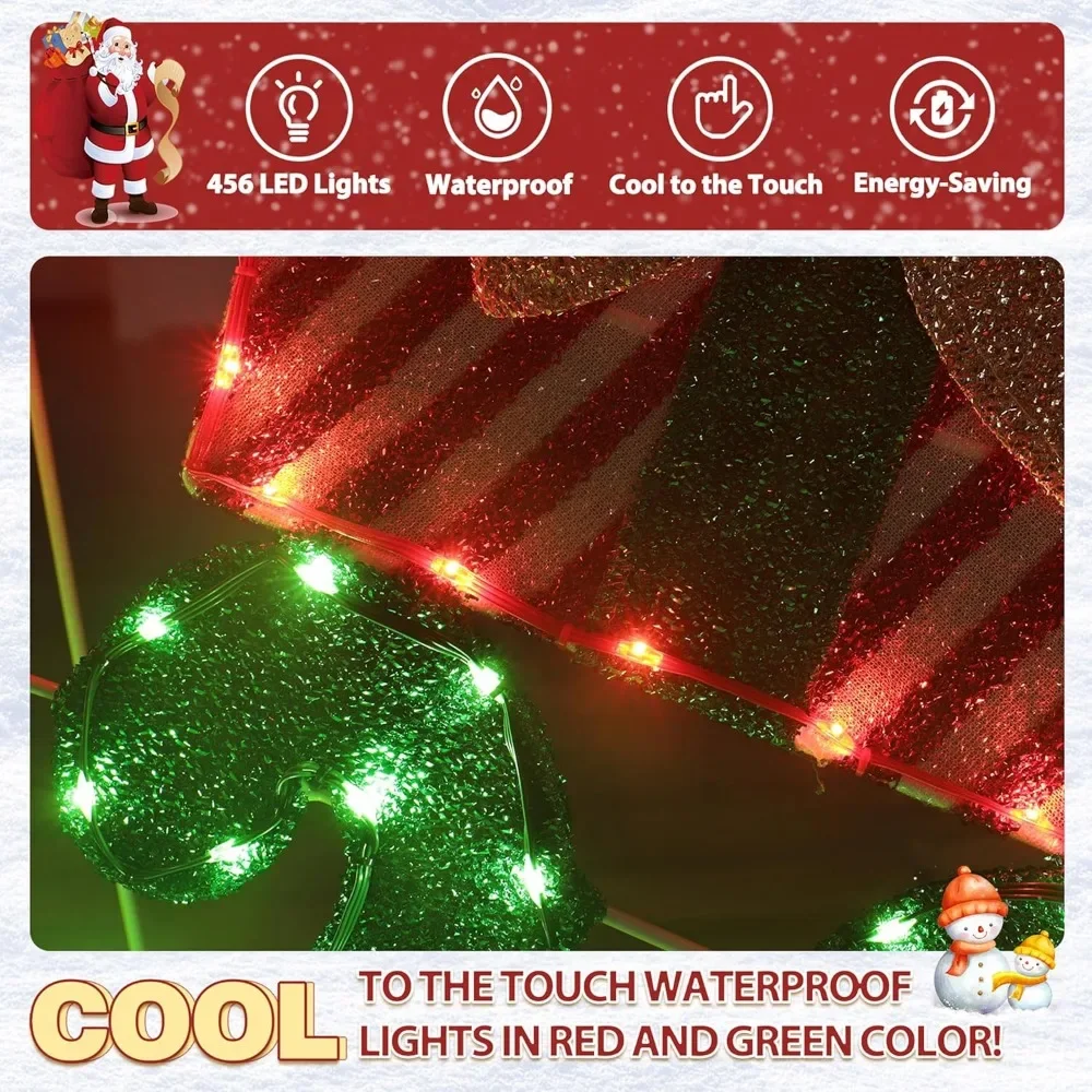 

6FT Lighted Outdoor Christmas Decorations, Holiday Merry Christmas Sign with 456 LED Lights, 5-Meter Power Cord, Christma