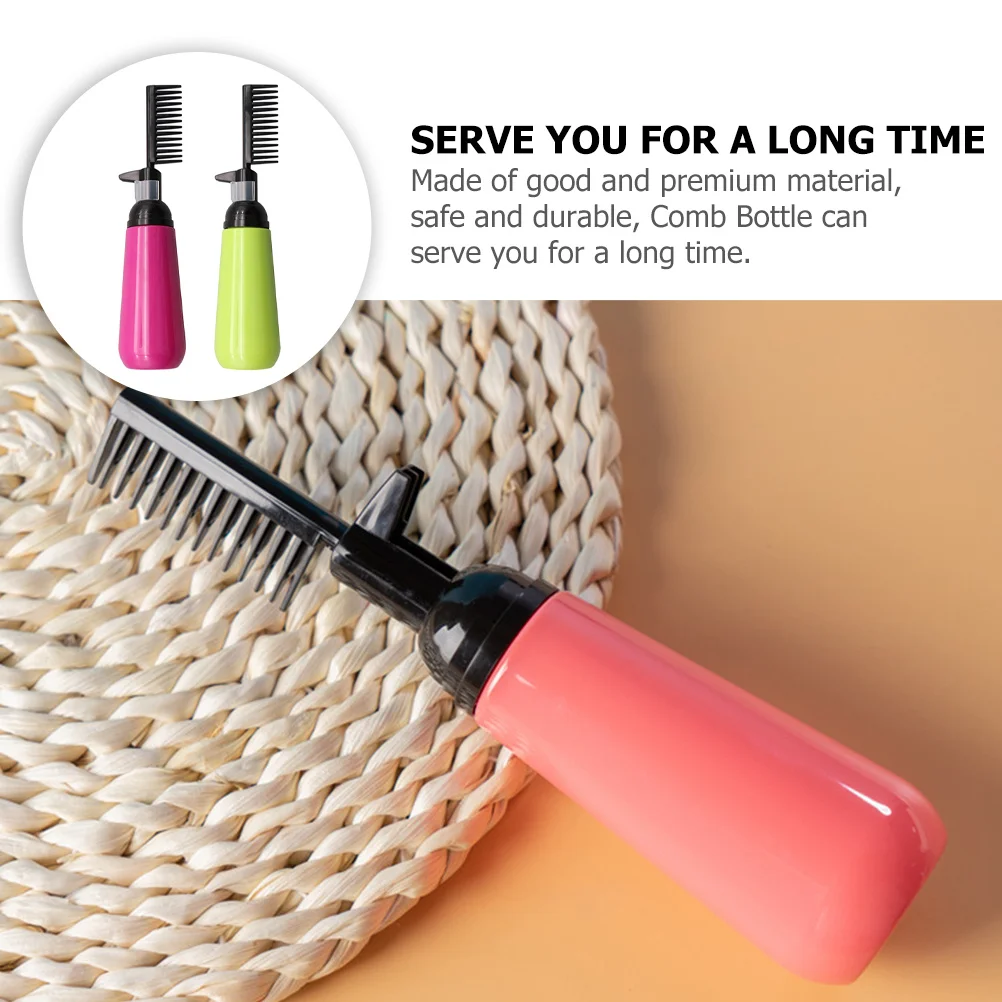 2Pcs Hair Dye Bottles Easy Squeeze No Damage Head for Home Salon Use Hair Dye Comb Bottles Comb Bottle - Image 4