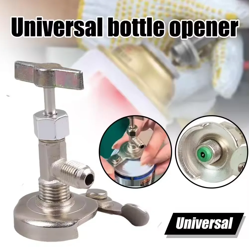 Universal Can Tap Dispenser Valve For R12 R134a R22 R410 Refrigerant Charge Hose Car Refrigerant Dispensing Valve Bottle Opener